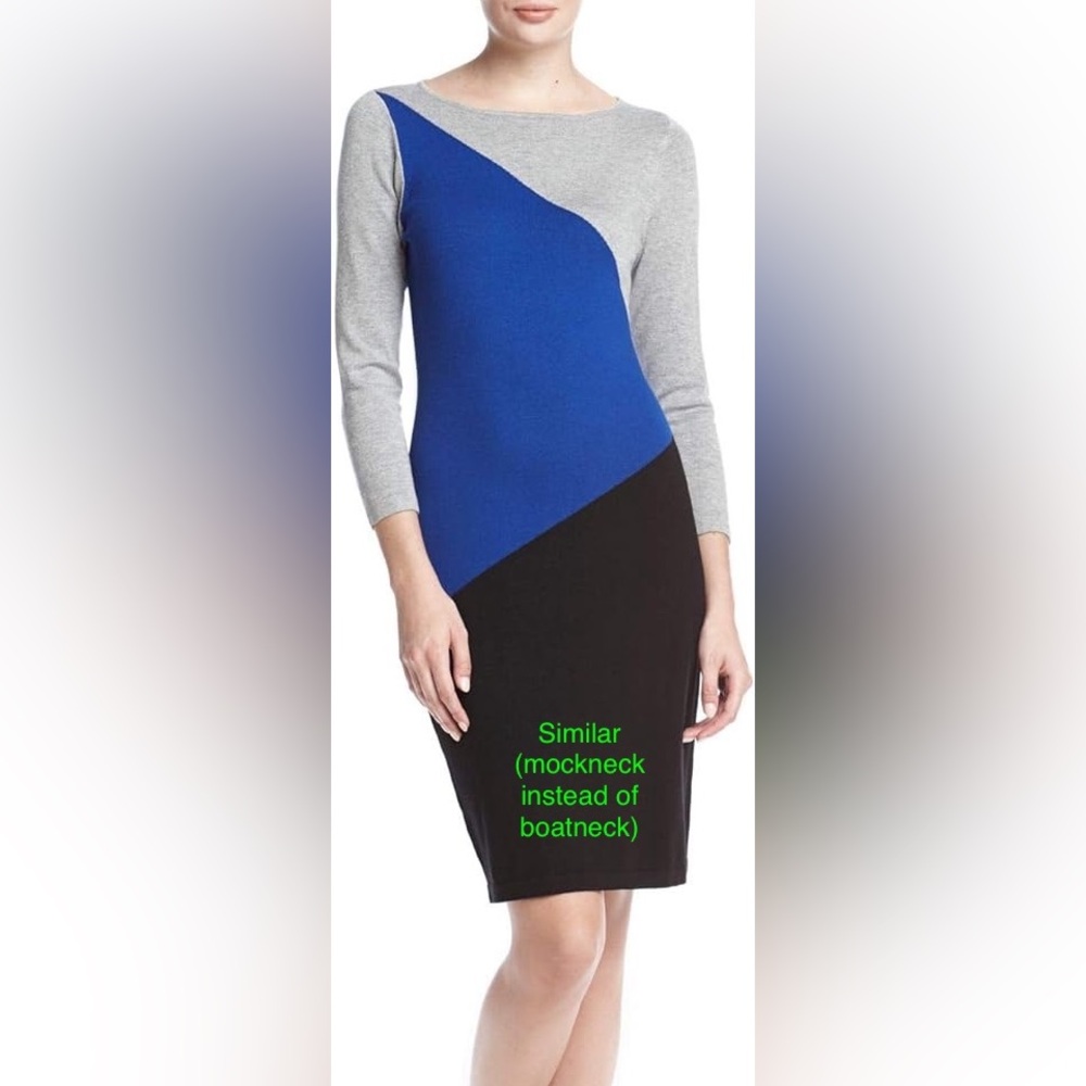 Beautiful Calvin Klein mockneck colorblock dress sz large (fits medium)